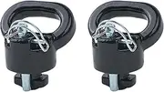 Lrichy 60617 30k Puck System Gooseneck Safety Chain Anchors for 2013-2024 Dodge Ram 2500 3500, High-Strength Cast Steel Gooseneck Hitch Safety Anchors with Carbide Black Powder Coat Finish, 2 Pcs
