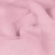 Horbaunal Light Pink Glitter Tulle Fabric Rolls with Shiny Silver Sequin, 10 Yard Tulle Bolt Pink 54 Inch Wide, Sheer Netting Fabric for Bridal Veil Tutu Skirt Wedding Arch