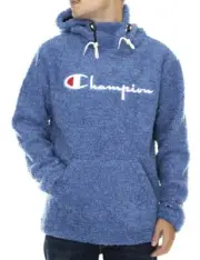 Champion Script Logo Teddy Hoodie Reverse Weave Outdoor Pullover 213681 Men’s S