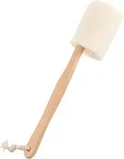 Minkissy Wooden Handheld Bath Brush Natural Loofah Back Brush for Safe Skin Exfoliation