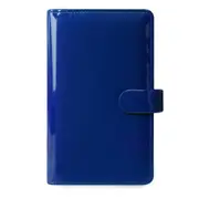 Filofax Patent Personal Compact Organiser Diary/Planner Notepad Leather Blue