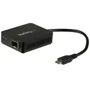 StarTech USB C to Fiber Optic Converter - Open SFP - Network Adapter