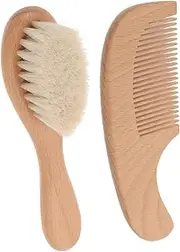 SWOOMEY 1Set Hair Brush Soft Bristle Bath Brush and Wood Comb for Scalp Cleaning Gentle Grooming Tools for Shower and Hair Care