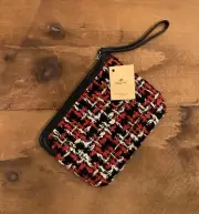 Re$79 Patricia Nash knit Tartan Clutch With Strap NWT Cassini Red White Black