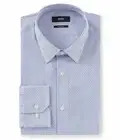 HUGO BOSS ENZO BLACK LABELDRESS SHIRT REGULAR FIT POINT COLLAR STRIPED BLUE -NWT