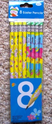 8 Pack Of Flomo Easter Pencils New In Package 2 Patterns No 2 Lead