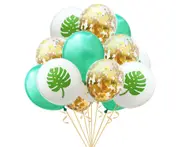 15pcs Monstera Leaf pineapple Latex Balloons Balloons for Hawaii party (Monstera Leaf Gold)