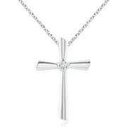 Solitaire Diamond Cross Pendant