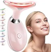 Red Light Therapy for Face & Neck Facial Massager - luminesce 7-in-1 L-E-D Facial Sculptor, True Beauty Glow, Lymphatic Drainage Massager, Double Chin Reducer, Face Lift, Gua Sha Tool, Pink, Biidey