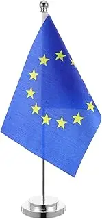 European Union Table Flag with Stand Festive Office Decoration for Home and Party Meticulously Crafted Table Flags for Holiday Celebrations