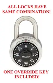Master Lock 1525 15 Padlocks ALL LOCKS SAME COMBINATION W/Control Key