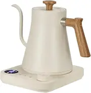 Electric Gooseneck Kettle for Coffee and Tea, with memorised Temperature Control and Constant function, fast heating and Australian standard (White)