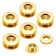 8mm(1/3 Inch) Solid Brass Hole Eyelets, 6 Pcs Arc Surface Grommets, Brass Tone