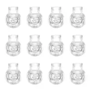 20pcs Plastic Cord Lock Single Hole Toggle Stopper Round Ball Shaped, Clear