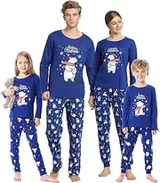 [Hupohoi] Family Matching Pajama Sets Cute Polar Bear Sleepwear Christmas Clothes Nighty