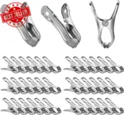 40 Garden Clips, Heavy Duty Stainless Steel, Shade Cloth & Netting Clamps, Hoops