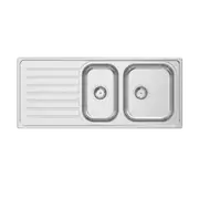 Abey Euronox Double Bowl Stainless Steel Sink With Drainer