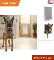 Fast Install Large Pet Door with Floating Threshold & Lock-Out Slide - 15" x 20"