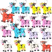 20 Packs Bulk Cow Mini Pop Keychain fidgets Bubble hoilday Summer Party Favors Classroom Students Teacher Prizes