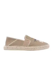 Kenzo Tiger Head Embroidered Round Toe Espadrilles 40,41,42 Nude