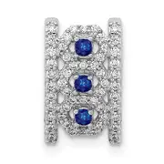 14k White Gold 1/4ct. Real Diamond u0026 .09 Sapphire Fancy Pendant