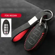Full Suede Covered Key Fob Remote Protector Holder Cover Case For Nissan B
