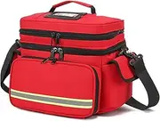 First Aid Kit Bag Empty, Portable Medicine Storage Bag with Multi Pockets,Double-Layer Medicine Pill Bottle Organizer, First Aid Box for Travel and Home Storage
