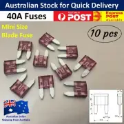 10pcs / 40 Amp Mini Blade Fuse - Burgundy Car Truck Auto Fuses 40A