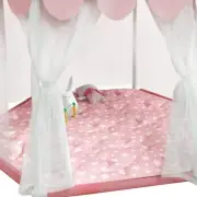 Hexagon Mat Princess Tent Rug, Plush Soft Playpen Mat Fitted for Monobeach Pr
