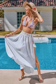 Cupshe Morning Tide White Cover-Up Sarong - White,L