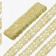 SparkleTrim Gold: 10-Yard Sequin Beaded Lace Ribbon for DIY Sewing & Embellishme