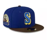 New Era Seattle Mariners 30th Anniversary Patch 59fifty 7 1/4 NWT Royal/Walnut