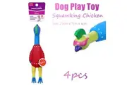 4x Squawking Chicken Squeaky Squeaker Noise Funny Dog Chew Play Pet Toys Puppy