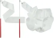 White Rhythmic Gymnastics Wands Praise Dancing Streamers for Kids Baton Twirling