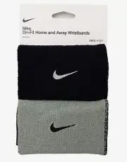 Nike Home And Away Wristband Sweatband Black Gray Run Tennis GYM Band AC3426-022