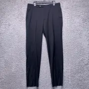 Kenneth Cole Reaction Pants Mens 34 Black Unhemmed Flat Front
