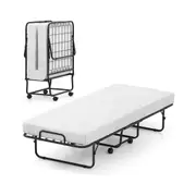 Costway Folding Bed Frame w/Mattress Rollaway Guest Bed Portable Sleeper Bed for Home Camping