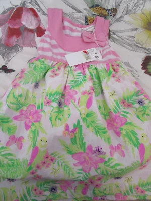NEW PUMPKIN PATCH BABY 18-24 MONTHS FLOWERED ISLAND SLEEVELESS DRESS
