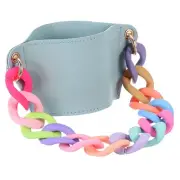 Water Bottle Carrier Holder with Multicolor Strap, 160x75mm Cup Holder, Blue