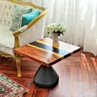 Side Table Top Epoxy Resin Art, Epoxy Resin Accacia Wood Table Top Living Room