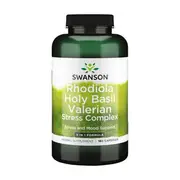 Swanson Rhodiola Holy Basil Valerian Stress Complex - 3-in-1 Formula 180 caps