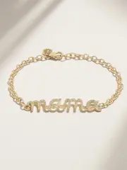 [Sydney Evan] Sydney Evan - Large Mama Script 14-karat Gold Diamond Bracelet - One size One size Gold