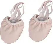 [SAFIGLE] 1Pair Elastic Band Dance Shoes for Adults Ballet Half Toe Shoes with Non Slip Design Breathable Comfortable Training Footwear Pink