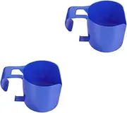 Kisangel 2pcs Cup Holders for Drinks Beach Drink Holder Coffee Beer Cups Swimming Pool Beverage Rack Smoothie Swimming Pool Bottle Holder Water Car Hook Pool Cup Rack Plastic Blue re-usable
