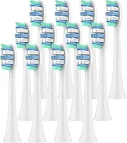 Electric Toothbrush Replacement Brush Heads, Compatible For Philips 2100 4100 5100 5300 6100 6500 7500(White-12 Pcs)