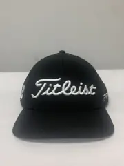 Titleist Golf Tour Stretch Tech Fitted Hat Cap Black White XL-XXL NEW