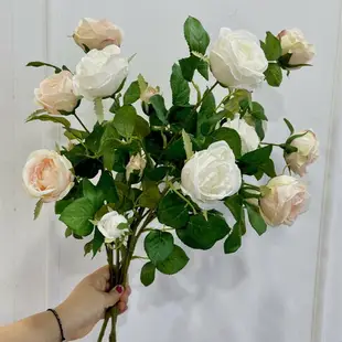 6頭保加利亞玫瑰花輕奢仿真花擺件客廳玫瑰假花擺設餐桌花藝桌面