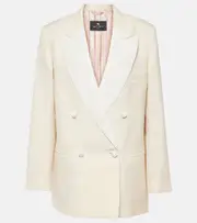 [Etro] Etro Floral cotton and wool jacquard blazer AU 12 white