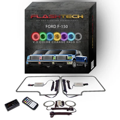 RGB LED Halo kit & Bluetooth app for 2009-2014 Ford F-150 Headlight & Fog Lights (for: Ford)