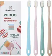 newrichbee [Upgrade Version 4 Pack Micro Nano Extra Soft Toothbrush for Adult,20000 Soft Bristle Toothbrush for Sensitive Teeth or Gum Clean Effectively